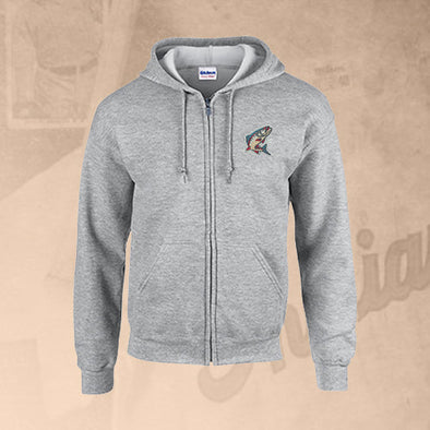 Spokane Indians Redband Sport Gray Full-Zip Hooded Sweatshirt