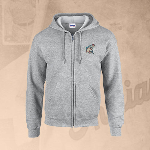 Spokane Indians Redband Sport Gray Full-Zip Hooded Sweatshirt
