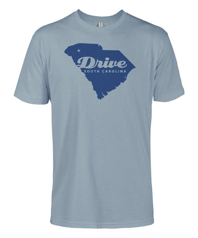 Greenville Drive Cotton Steel Blue Drive Map Tee