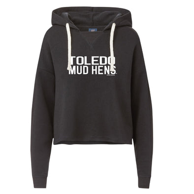 Toledo Mud Hens Black Eloise Crop Hooded Sweatshirt