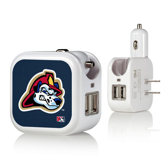 Peoria Chiefs Solid 2 in 1 USB Charger