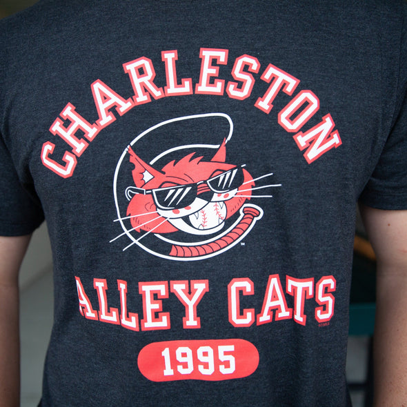 Charleston Alley Cats Al E. Cat Logo 1995 Hometown Collection '47 Black T-shirt