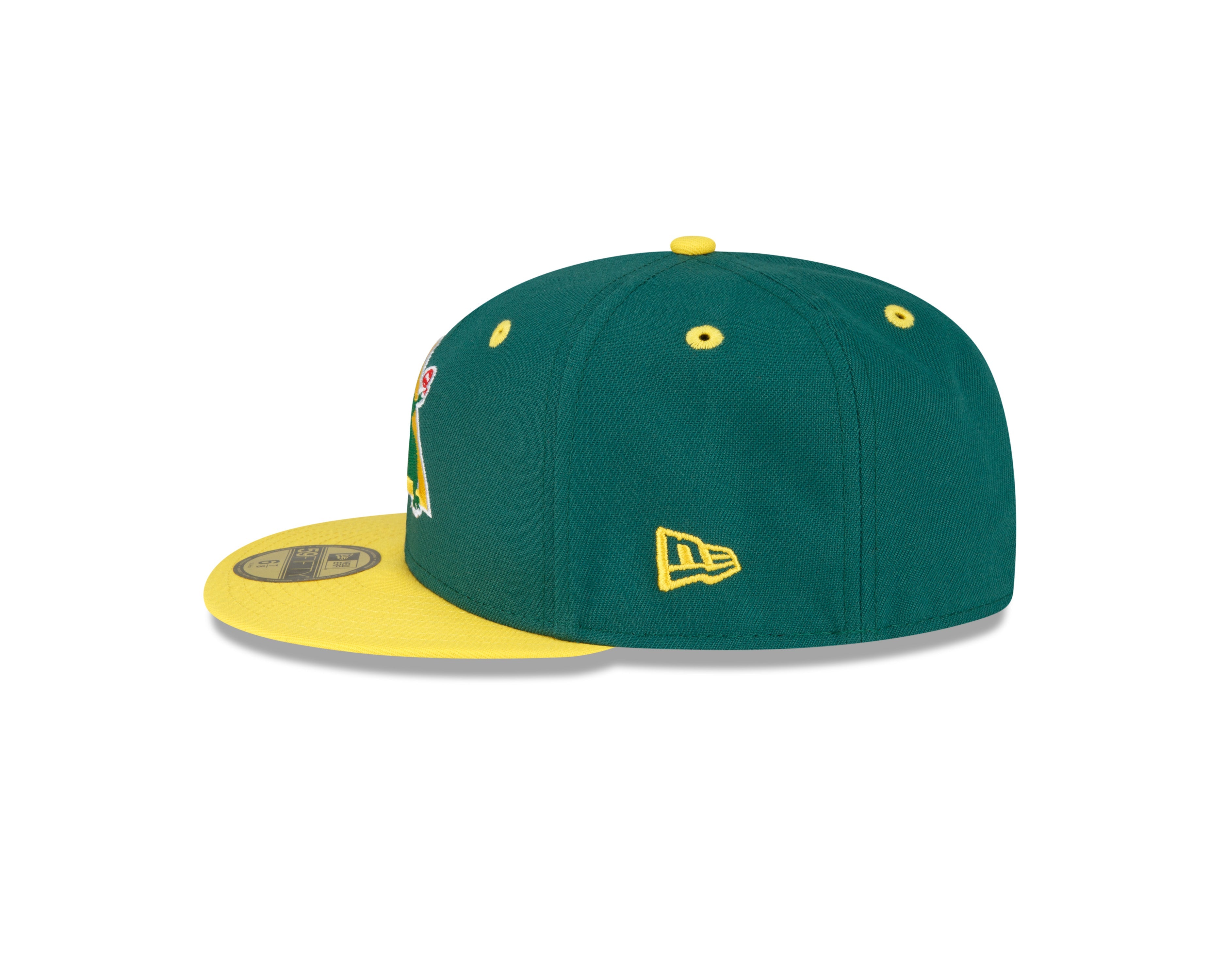 Oakland Athletics New Era Home Authentic Collection On-Field 59FIFTY Fitted Hat - Green/Yellow, Size: 8
