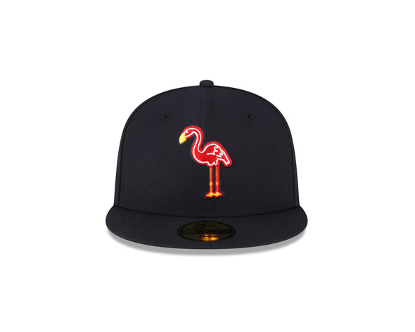 Miami Beach Flamingos Hometown Collection New Era 59FIFTY Navy Fitted Cap