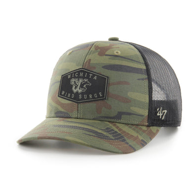 47 Brand / Men's Atlanta Braves Charcoal Camo Convoy Trucker Hat