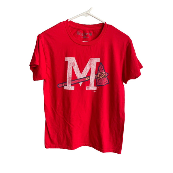 Mississippi Braves Red Cap Logo T-Shirt