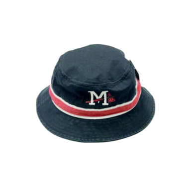Mississippi Braves Striped Navy Bucket Cap