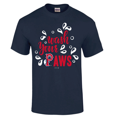 Pawtucket Red Sox Navy Adult Wash Your Paws Tee