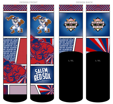 Salem Red Sox Official Marvel's Defenders of the Diamond Sock's