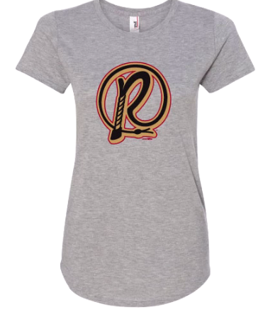 Visalia Rawhide Roping R Logo Ladies Shirt-Grey