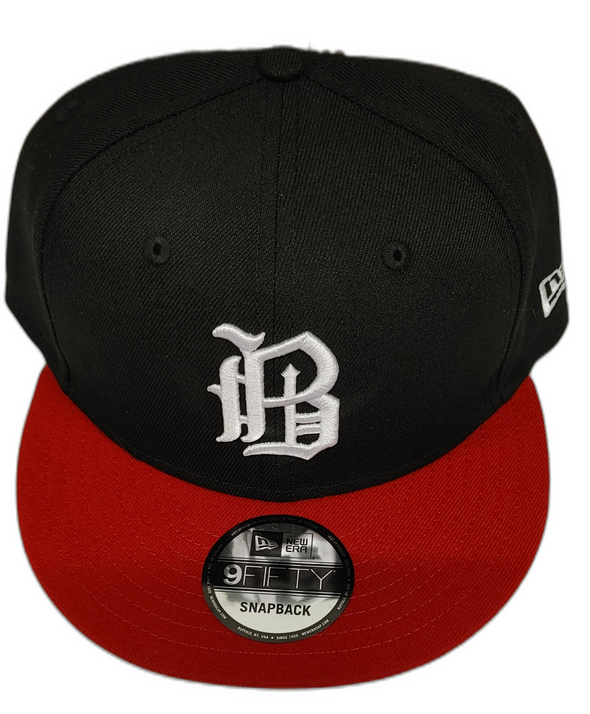 Black/Red Old English B 9FIFTY Throwback Snapback Cap