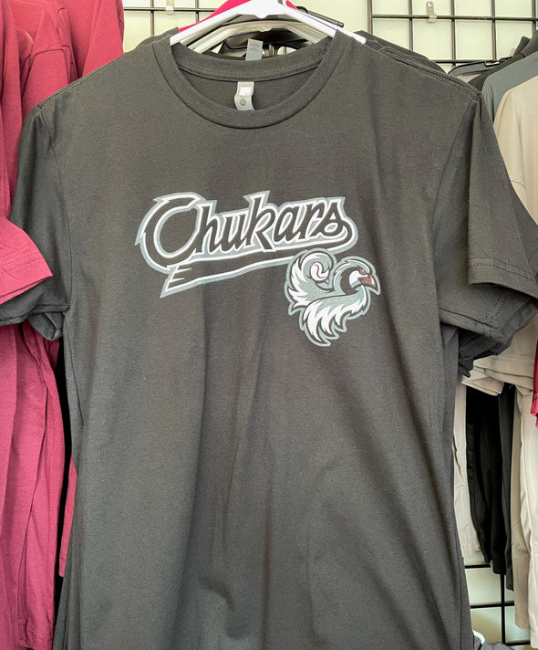 Chukars Adult Men's Black Name Logo T-Shirt