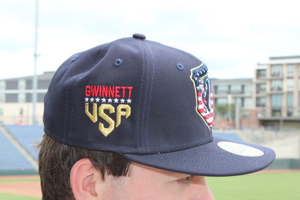 Gwinnett Stripers New Era 2023 4th of July Navy On-Field 59FIFTY Fitted Cap