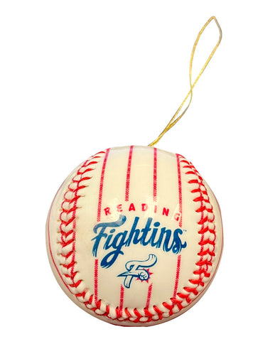 Reading Fightin Phils Pinstripe Baseball Ornament