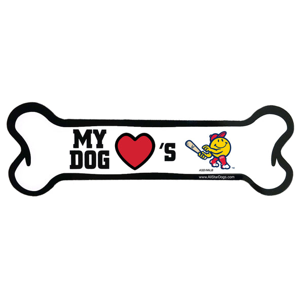 Worcester Red Sox All Star Dogs Smiley Dog Bone Magnet