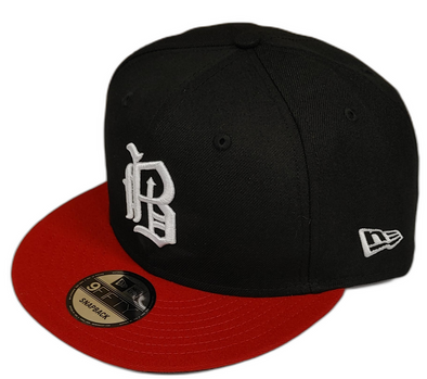 Black/Red Old English B 9FIFTY Throwback Snapback Cap